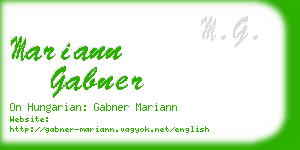 mariann gabner business card